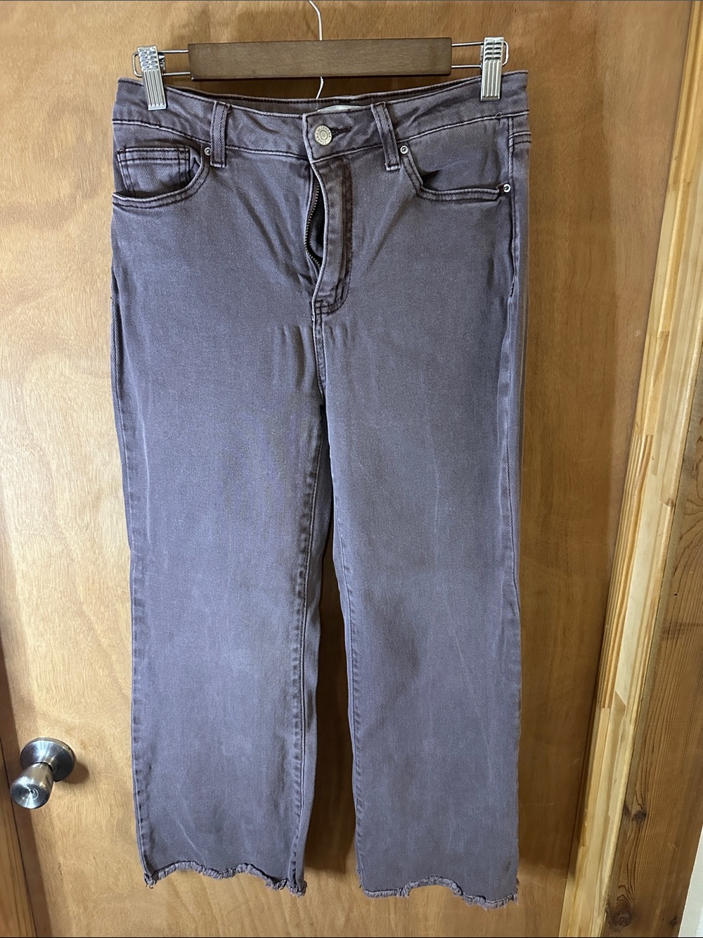 Zenana Straight Leg Washed Brown Jeans
